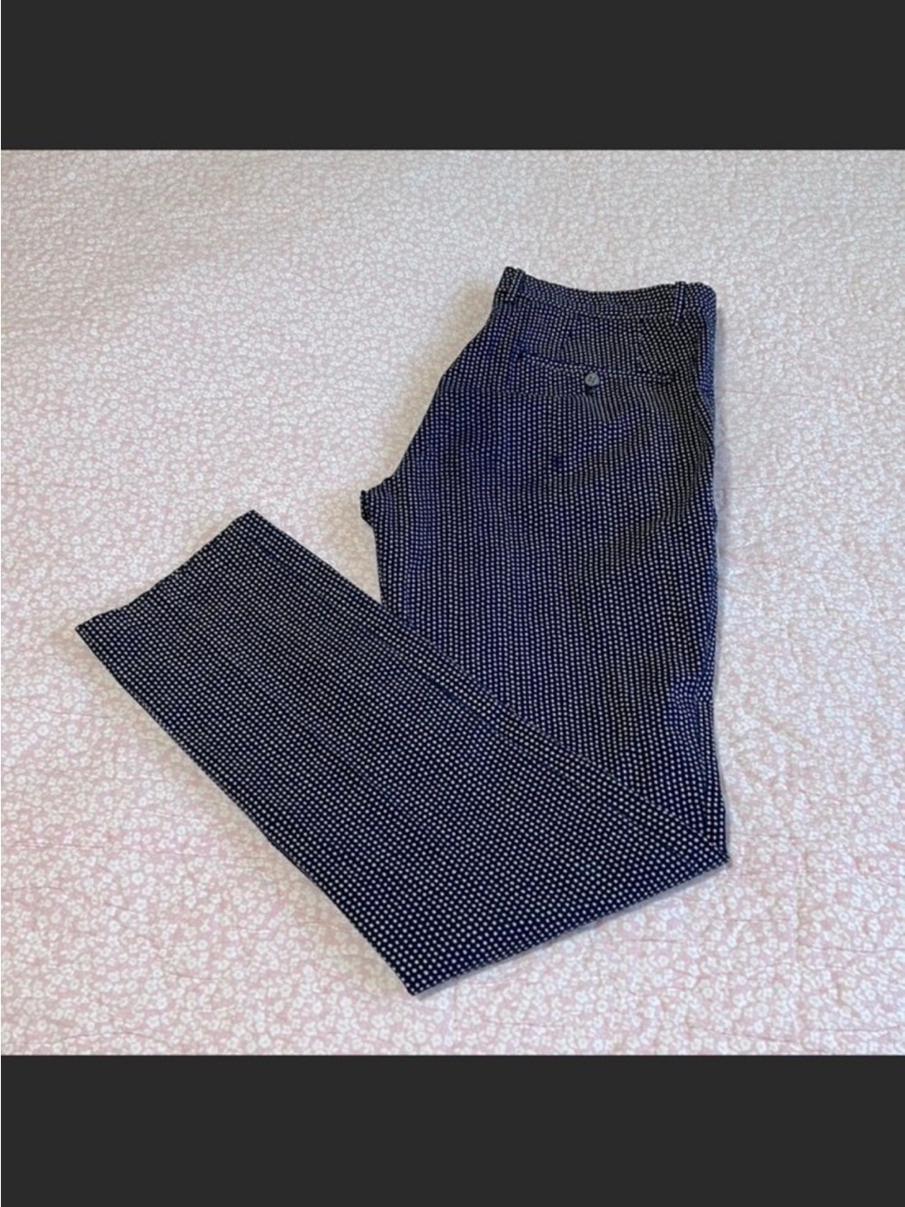 Men's Navy Micro-Check Dress Pants